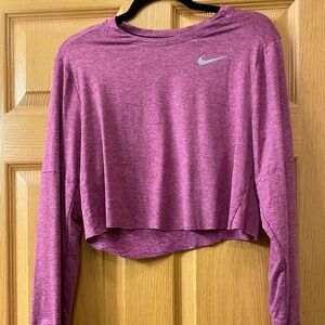 Nike Women's Purple Long Sleeve Crop Top